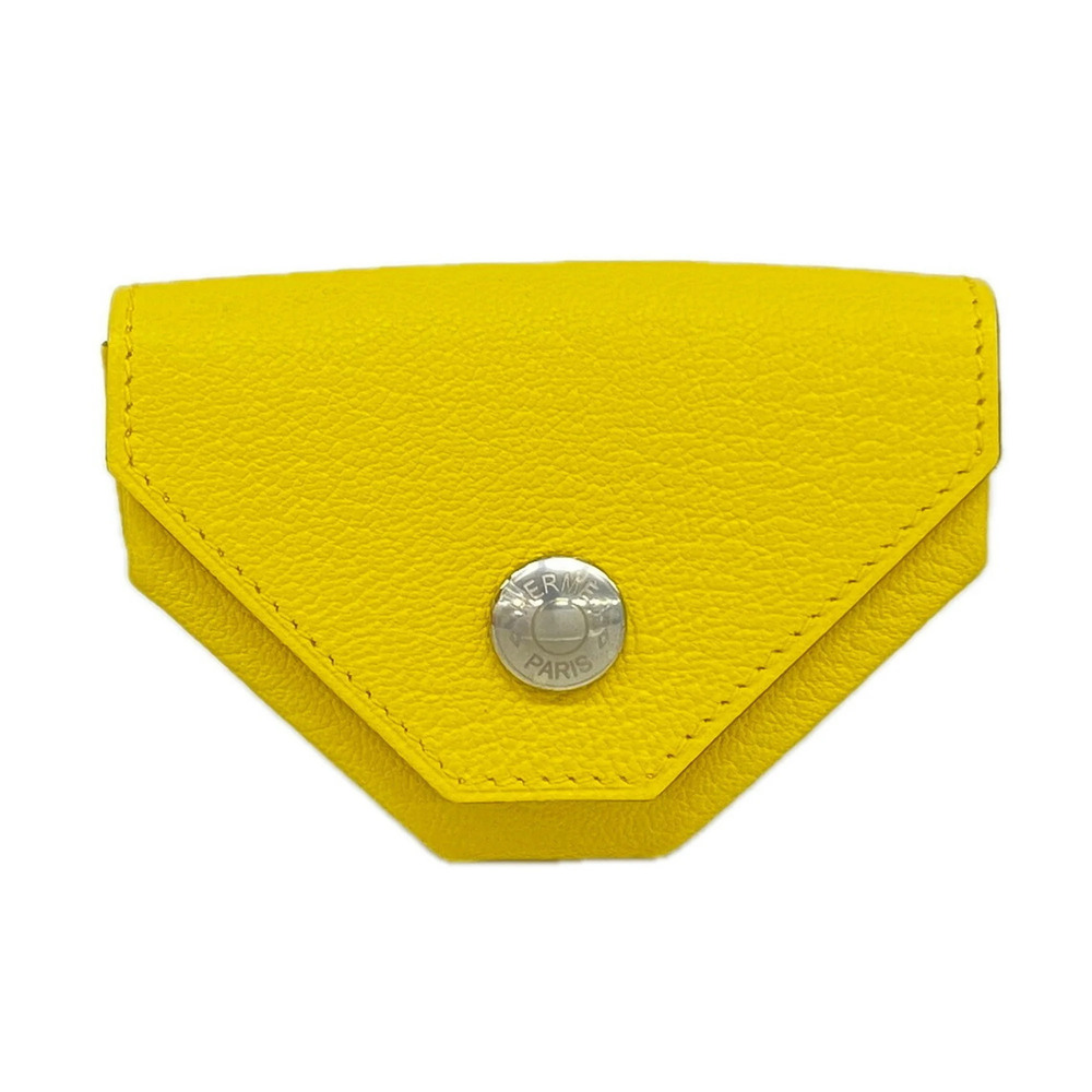 Hermes Wallet/Coin Case, Vanquatre Verso Chevre Mysore, Jaune Naple, Rose Sak...